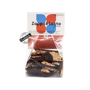 Cantucci & Brändli Schokolade veredelt mit persischem Blausalz Zappa und Lotta